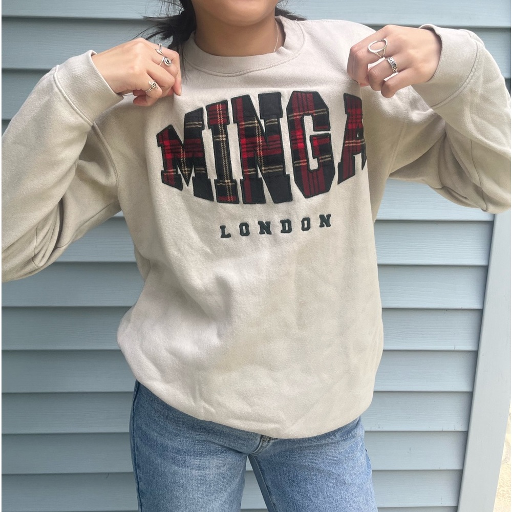 beige minga london sweatshirt size small